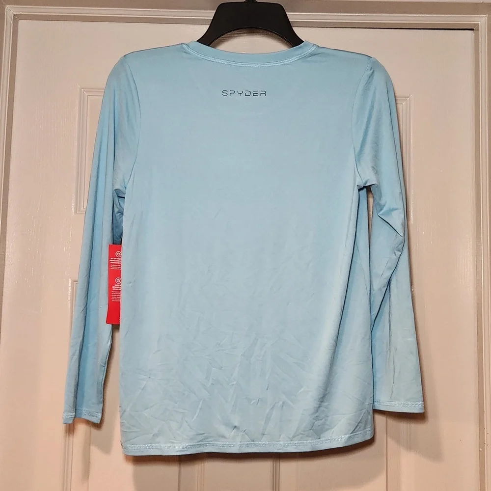 NWT Spyder Boys Sky Blue Performance Shirt Rash Guard Swim Beach Vacation Summer